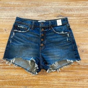 Abercrombie & Fitch Button Fly High Rise Mom Jean Short Size 6/28